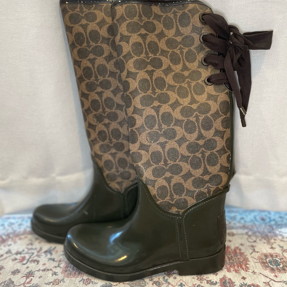 Coach monogram high boots size 7 - Picture 2 of 8